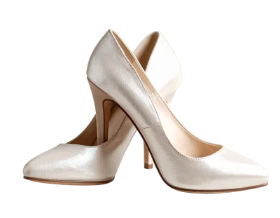 Pair Of Elegant White High Heel Shoes