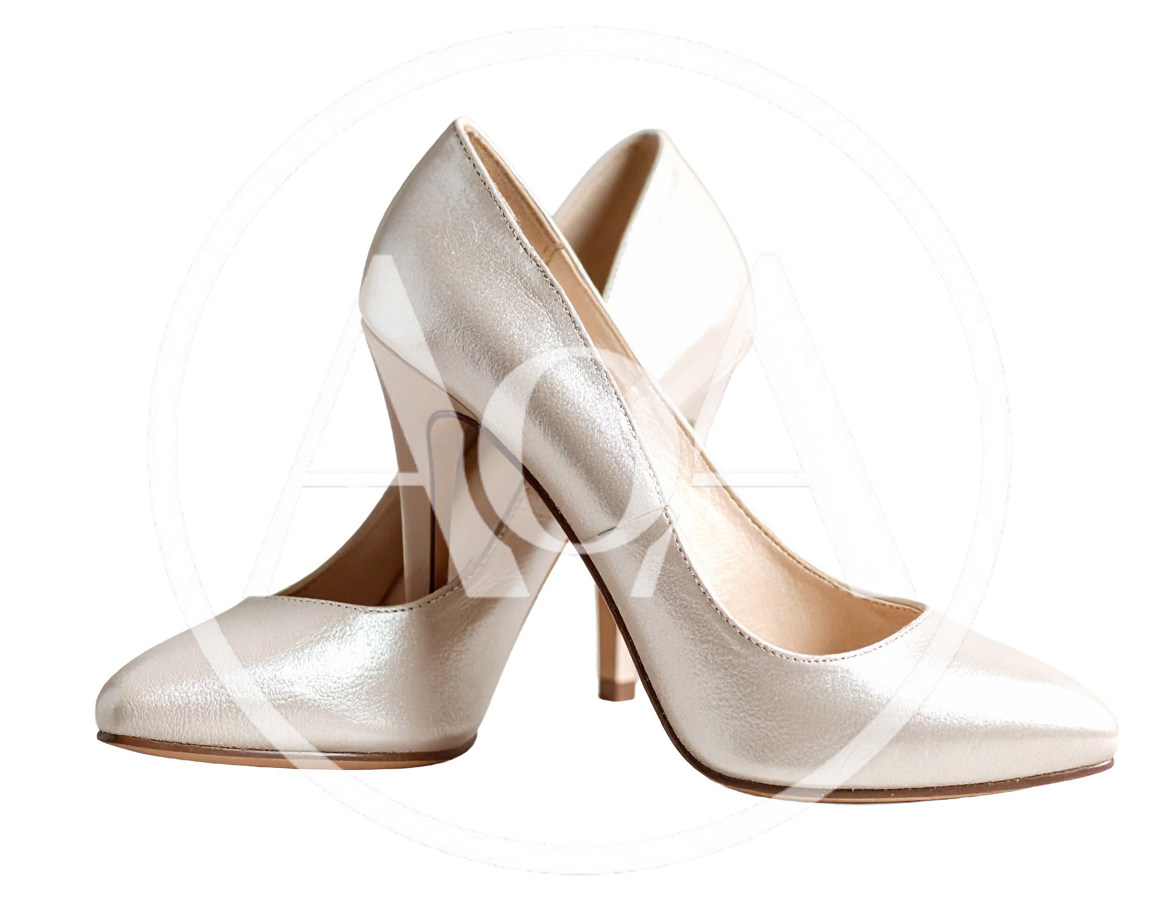 Pair Of Elegant White High Heel Shoes