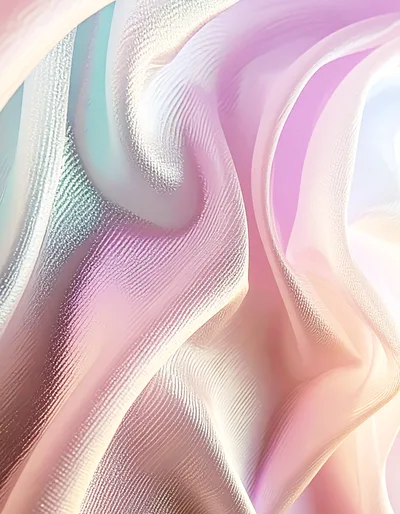 Abstract Flowing Fabric With Iridescent Pastel Tones