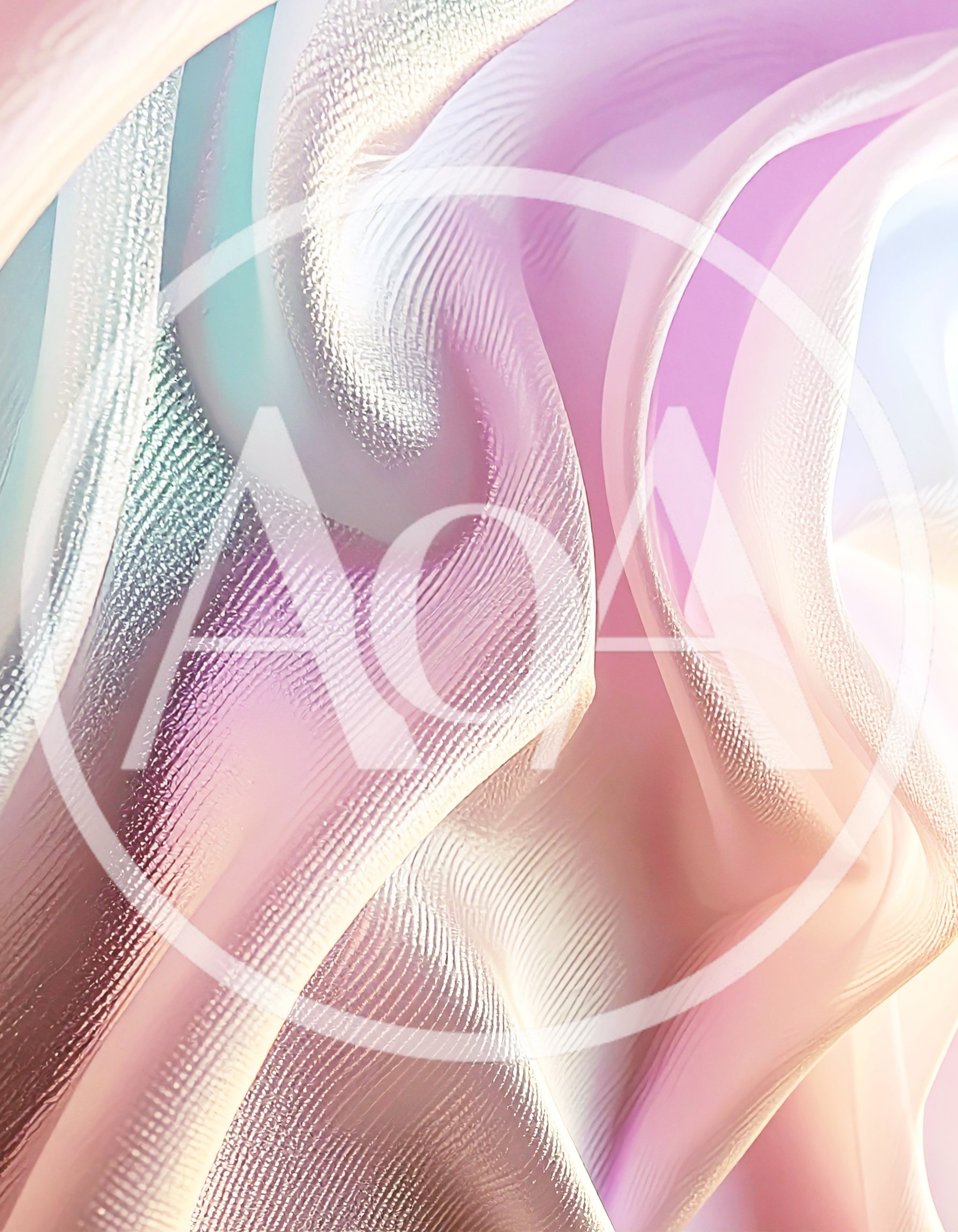Abstract Flowing Fabric With Iridescent Pastel Tones