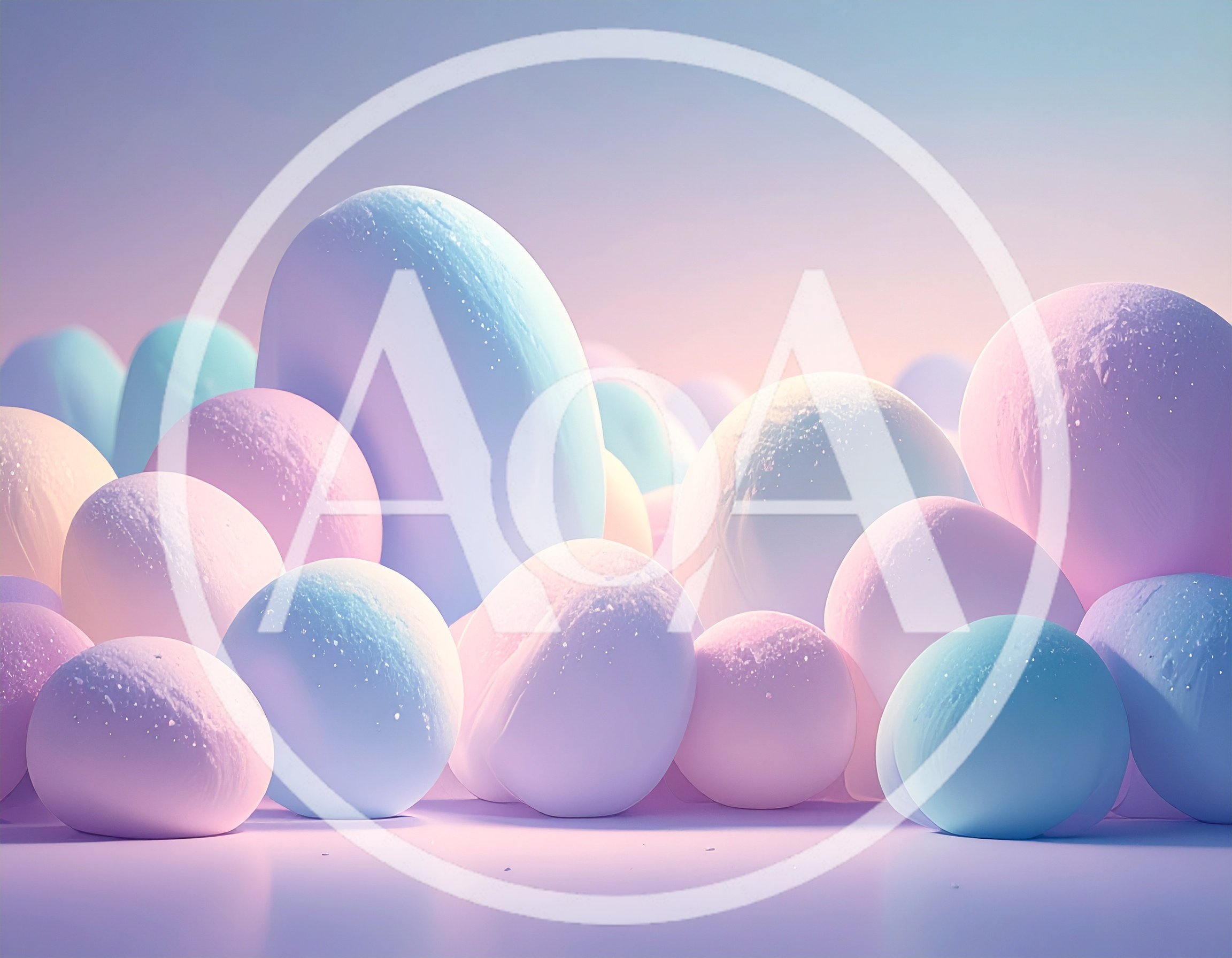 Abstract Pastel Spheres In Soft Dreamy Lighting