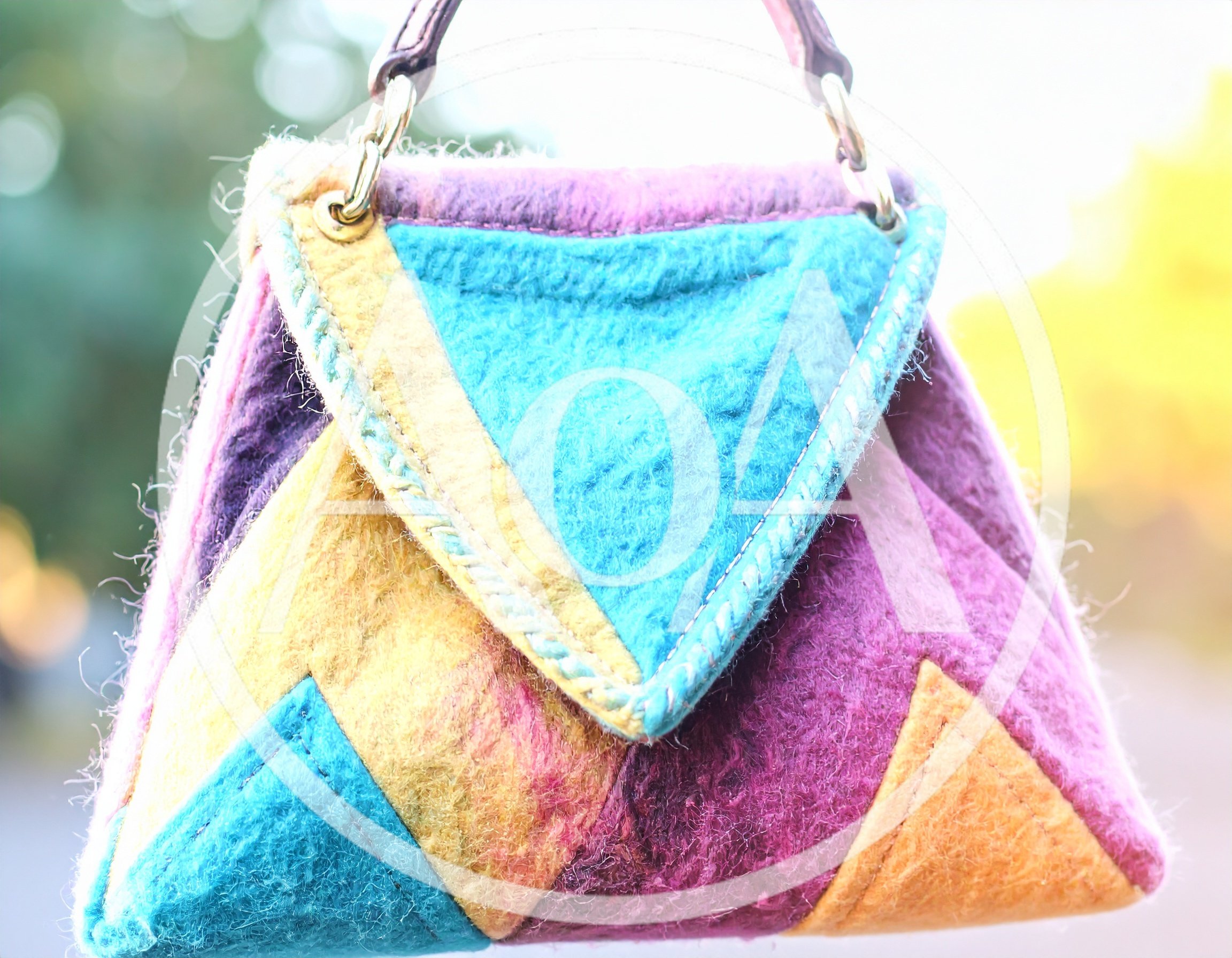 Handmade Felted Wool Patchwork Handbag