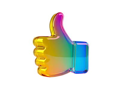 3D Rendered Rainbow Gradient Glass Like Icon
