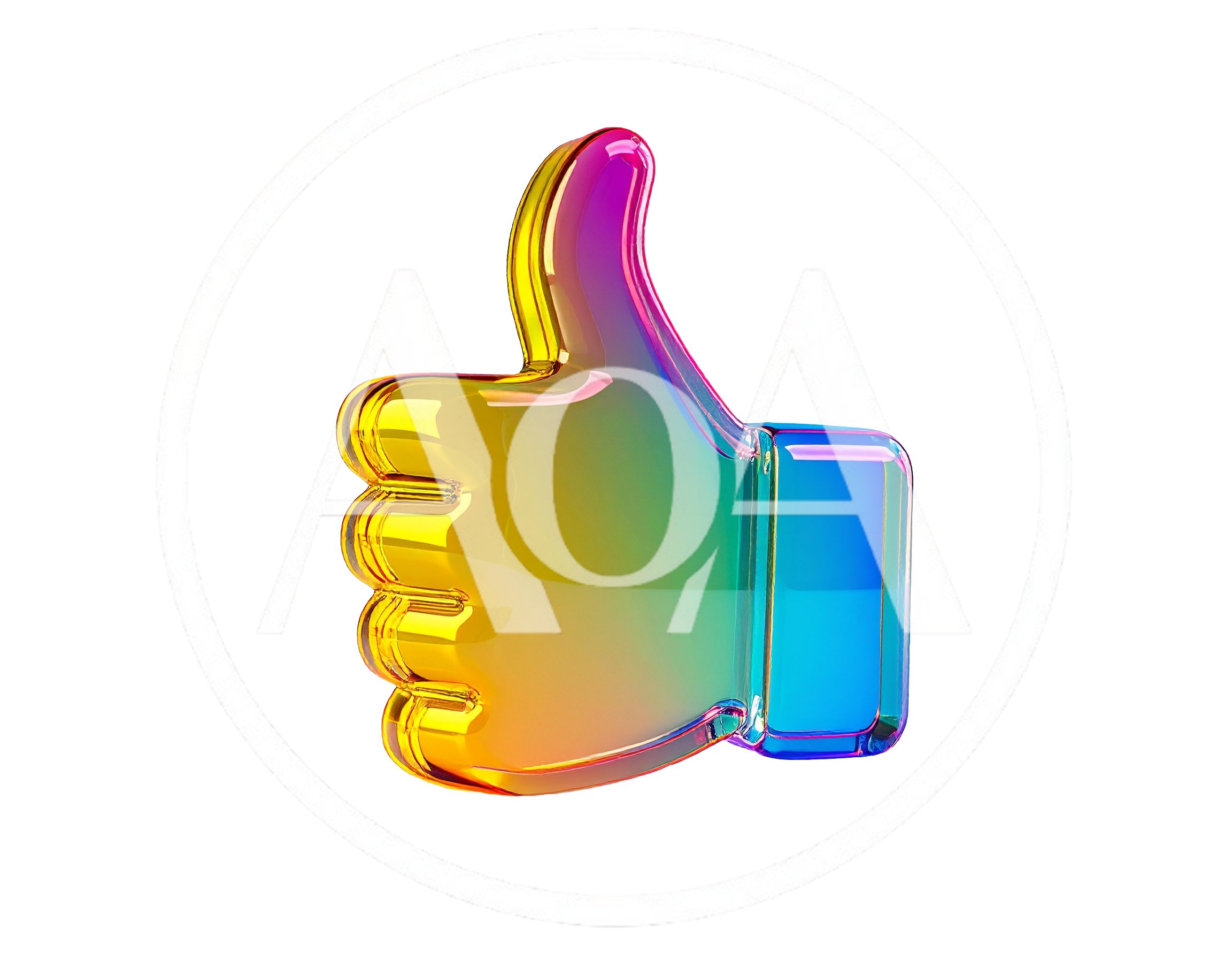 3D Rendered Rainbow Gradient Glass Like Icon
