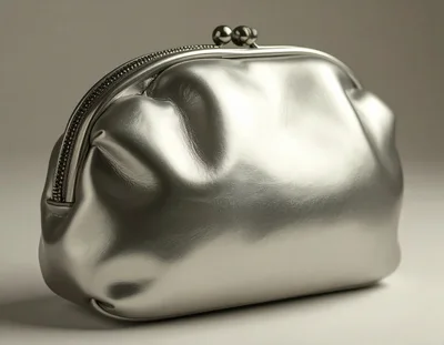 Elegant Metallic Silver Clutch Purse