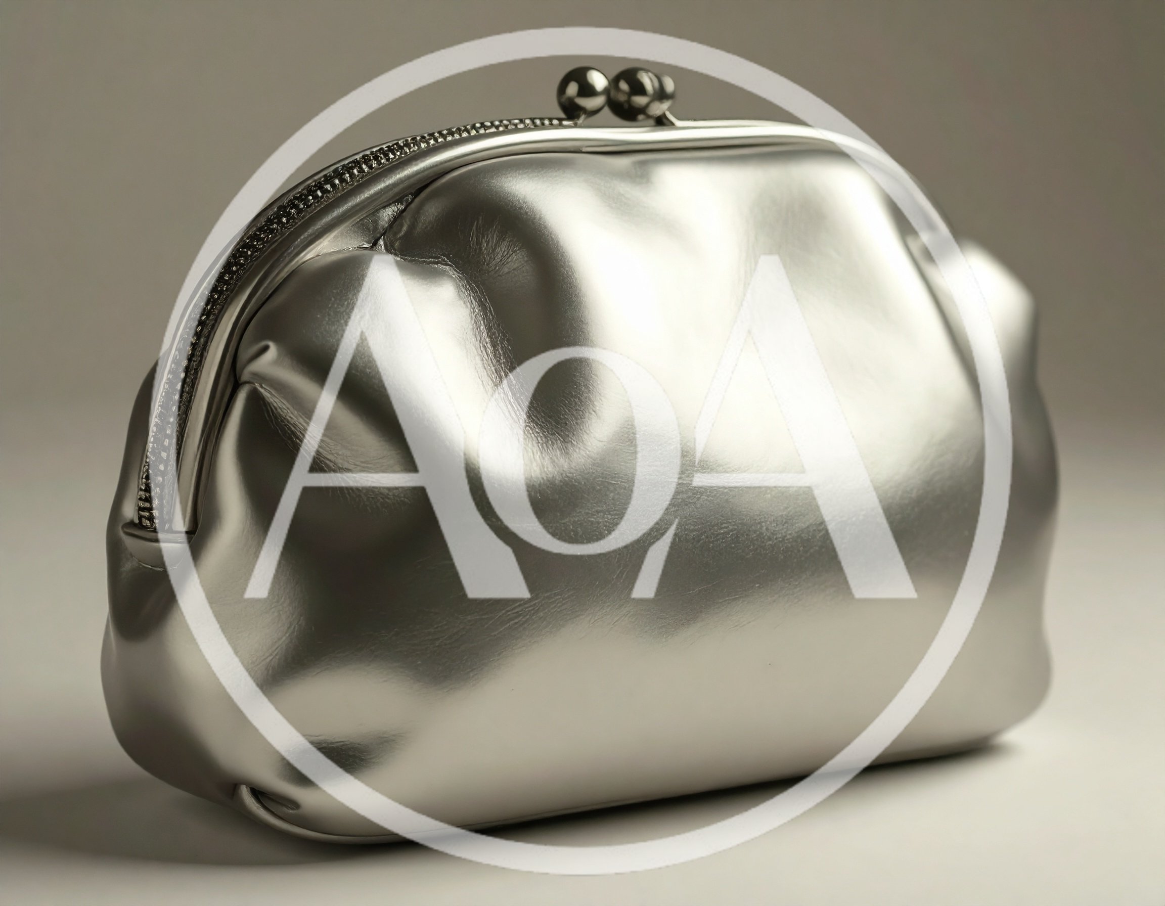 Elegant Metallic Silver Clutch Purse