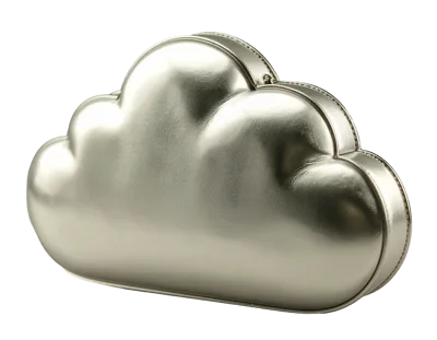 Metallic Silver Cloud Shaped Fashion Clutch Bag