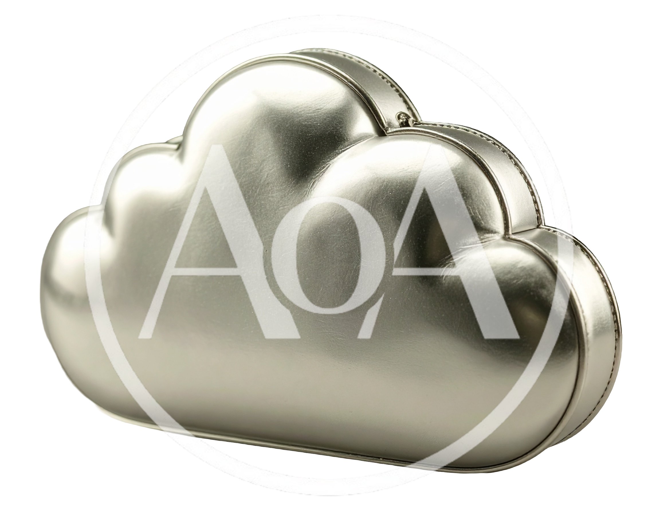 Metallic Silver Cloud Shaped Fashion Clutch Bag