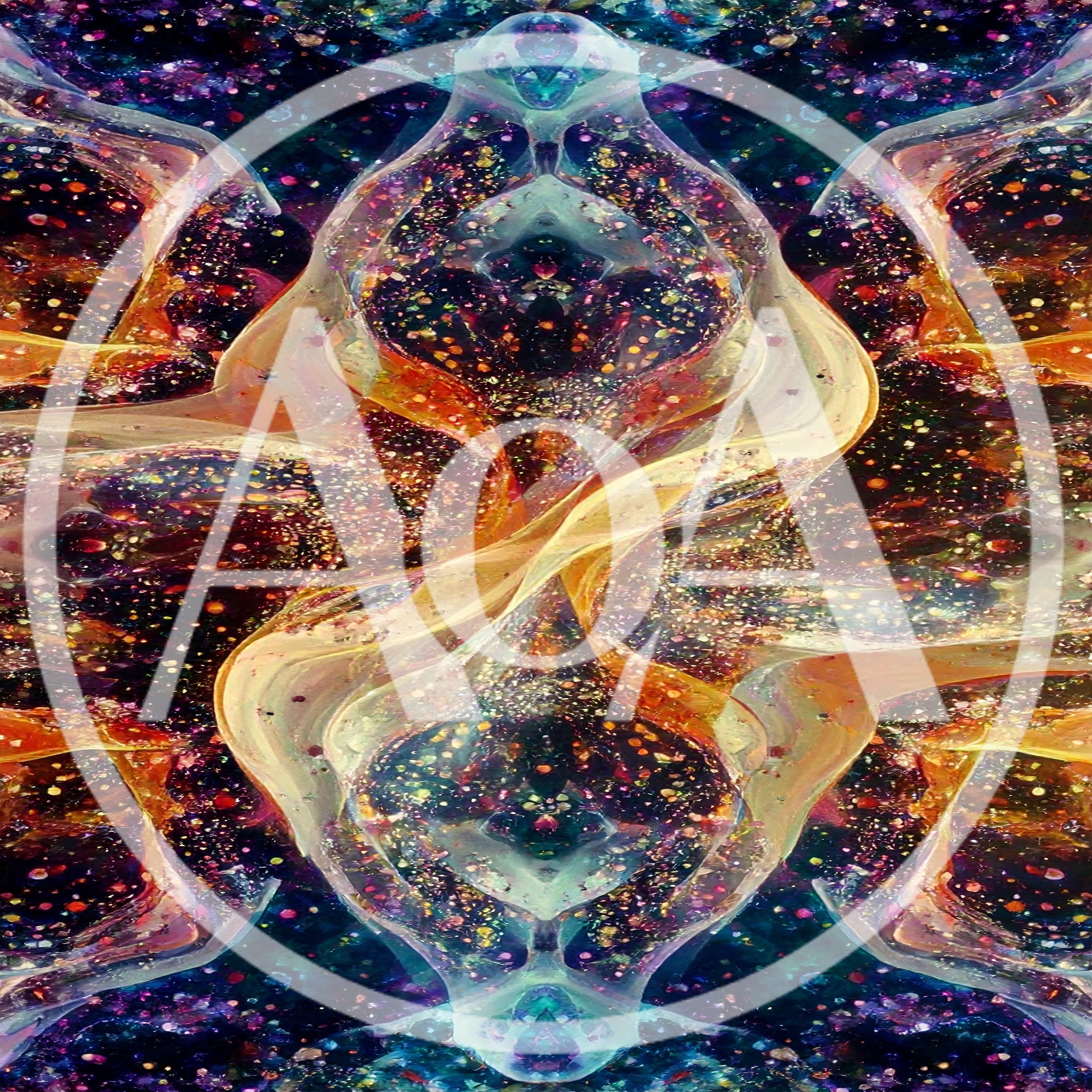 Abstract Cosmic Nebula Swirls With Golden Light