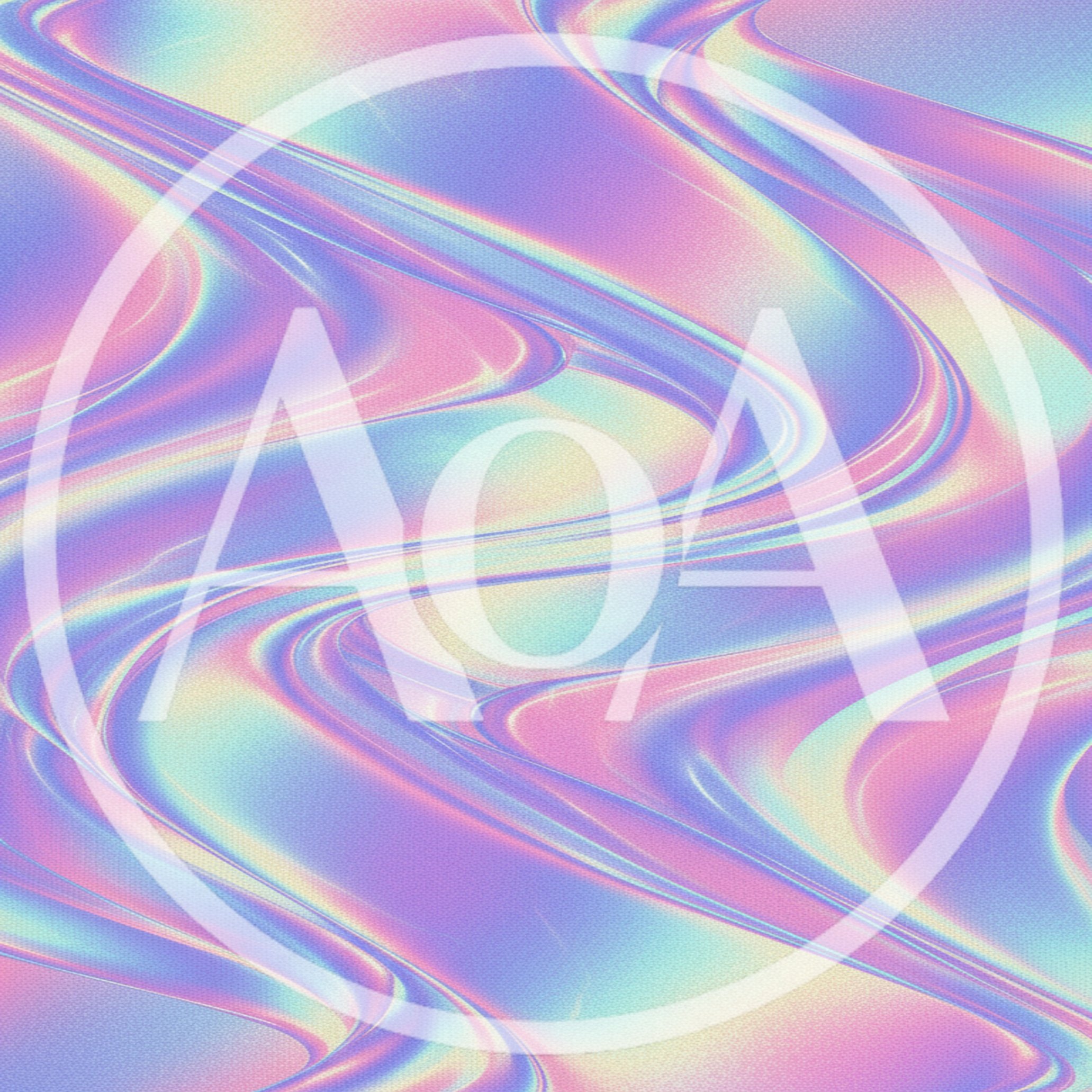 Abstract Holographic Iridescent Wavy Texture Background