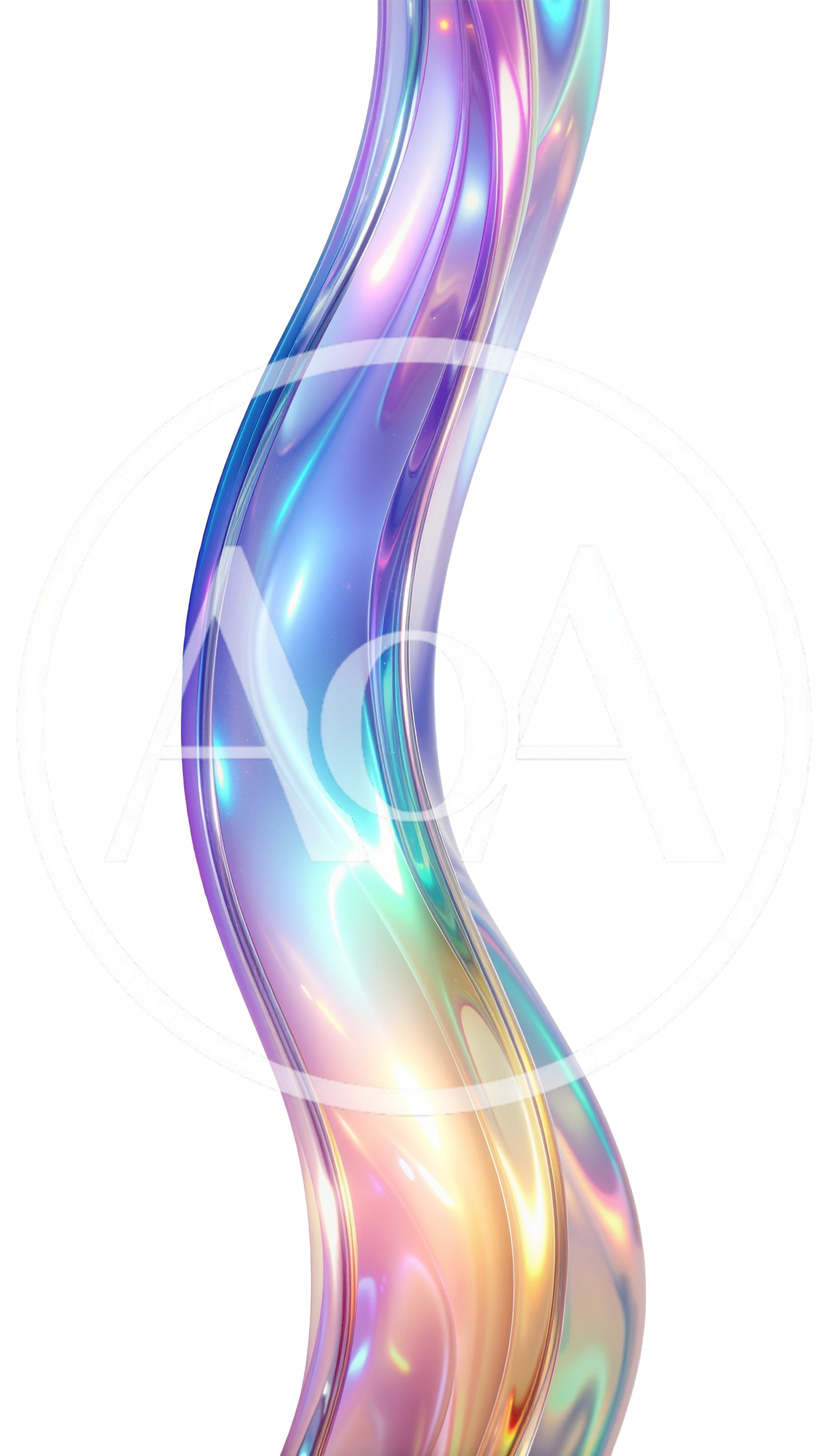 Abstract Iridescent Liquid Wave Form