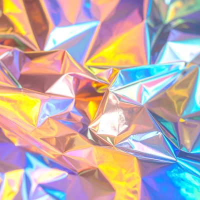 Abstract Holographic Foil Texture With Iridescent Light Reflections