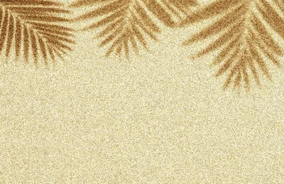 Golden Glitter Background With Palm Leaf Shadows