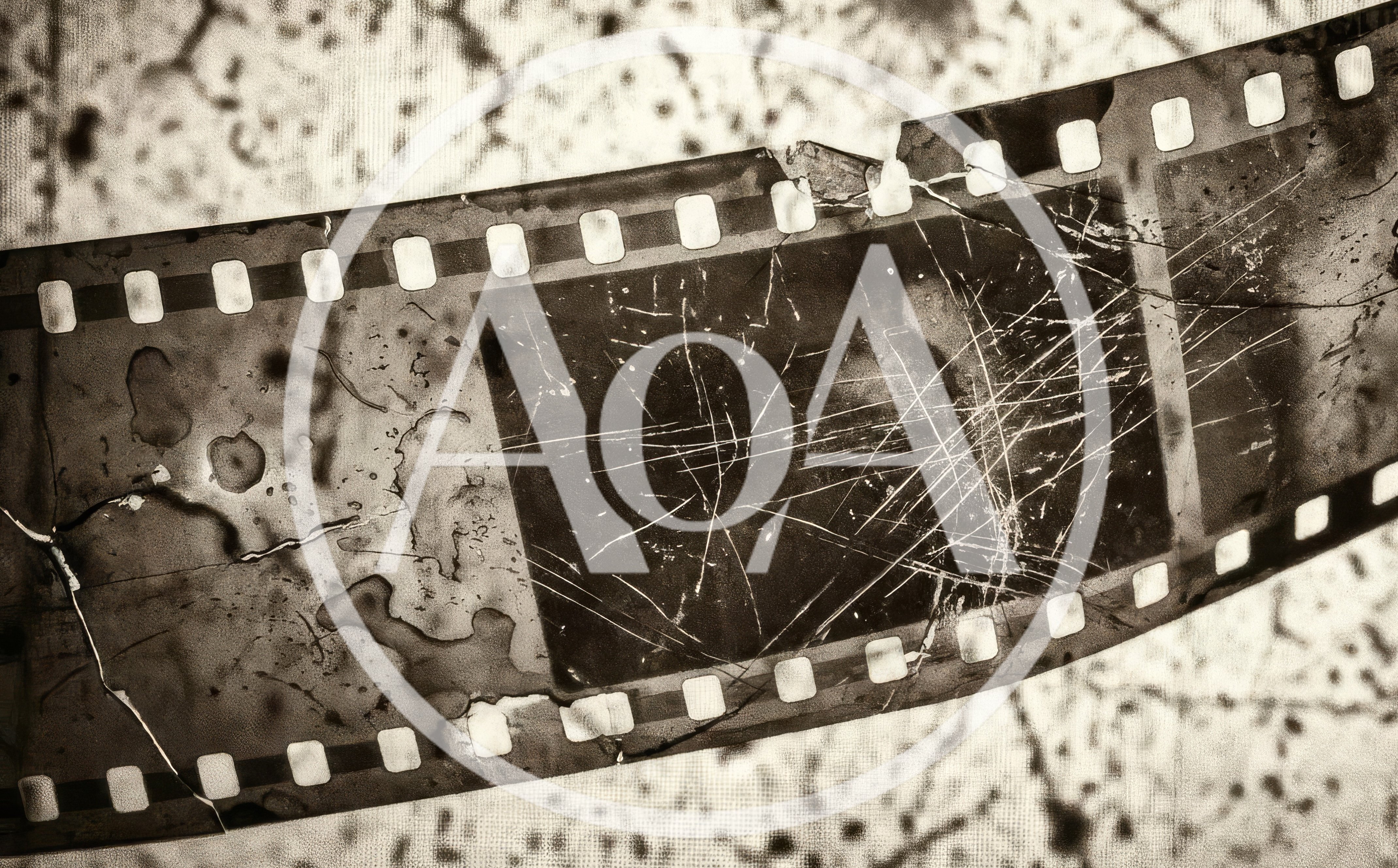 Damaged Vintage Film Strip With Scratches And Stains