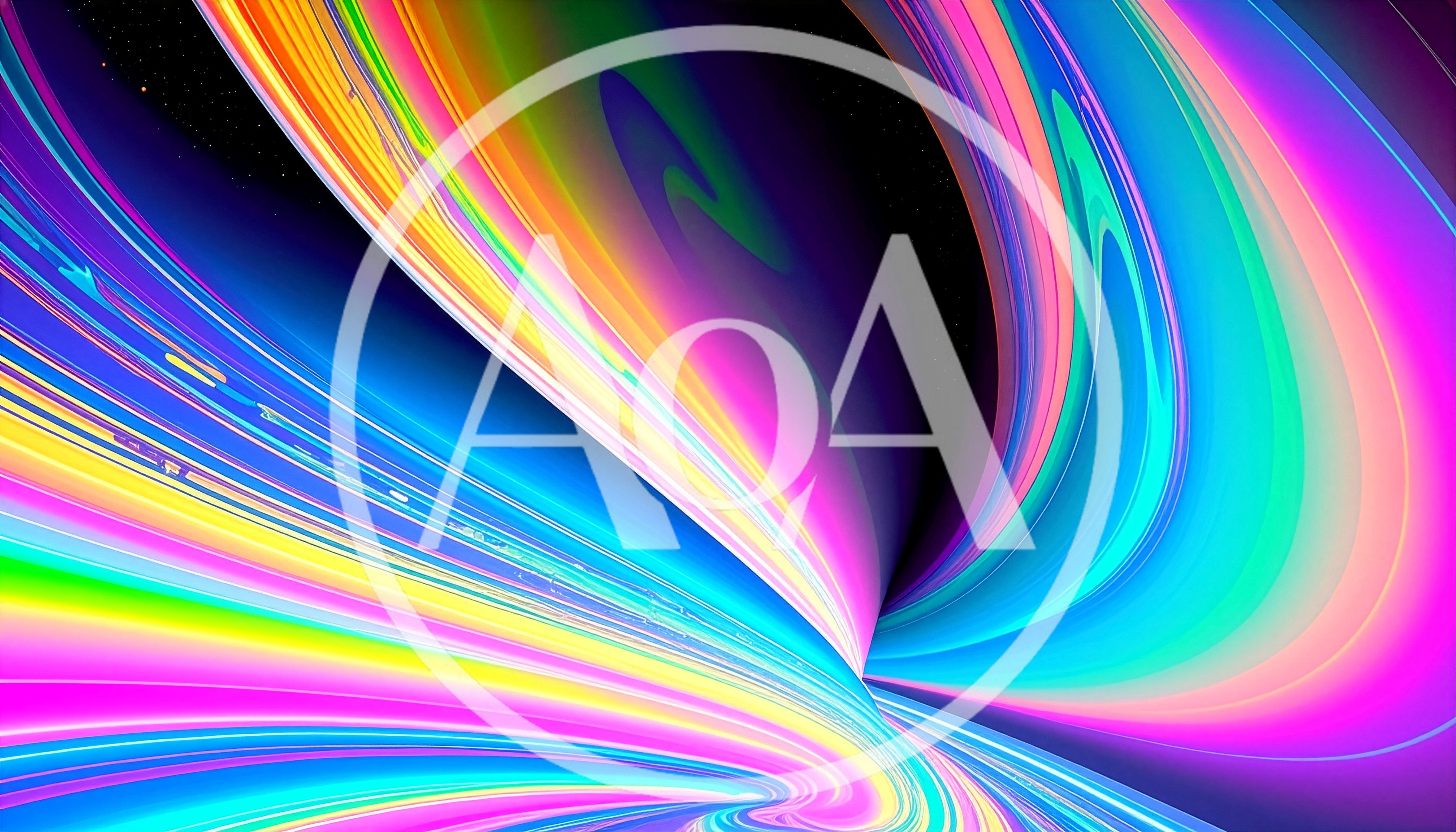Abstract Neon Light Trails In Cosmic Space