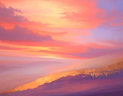 Vibrant Sunset Over Rolling Desert Sand Dunes