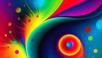 Abstract Colorful Swirls With Floating Spheres