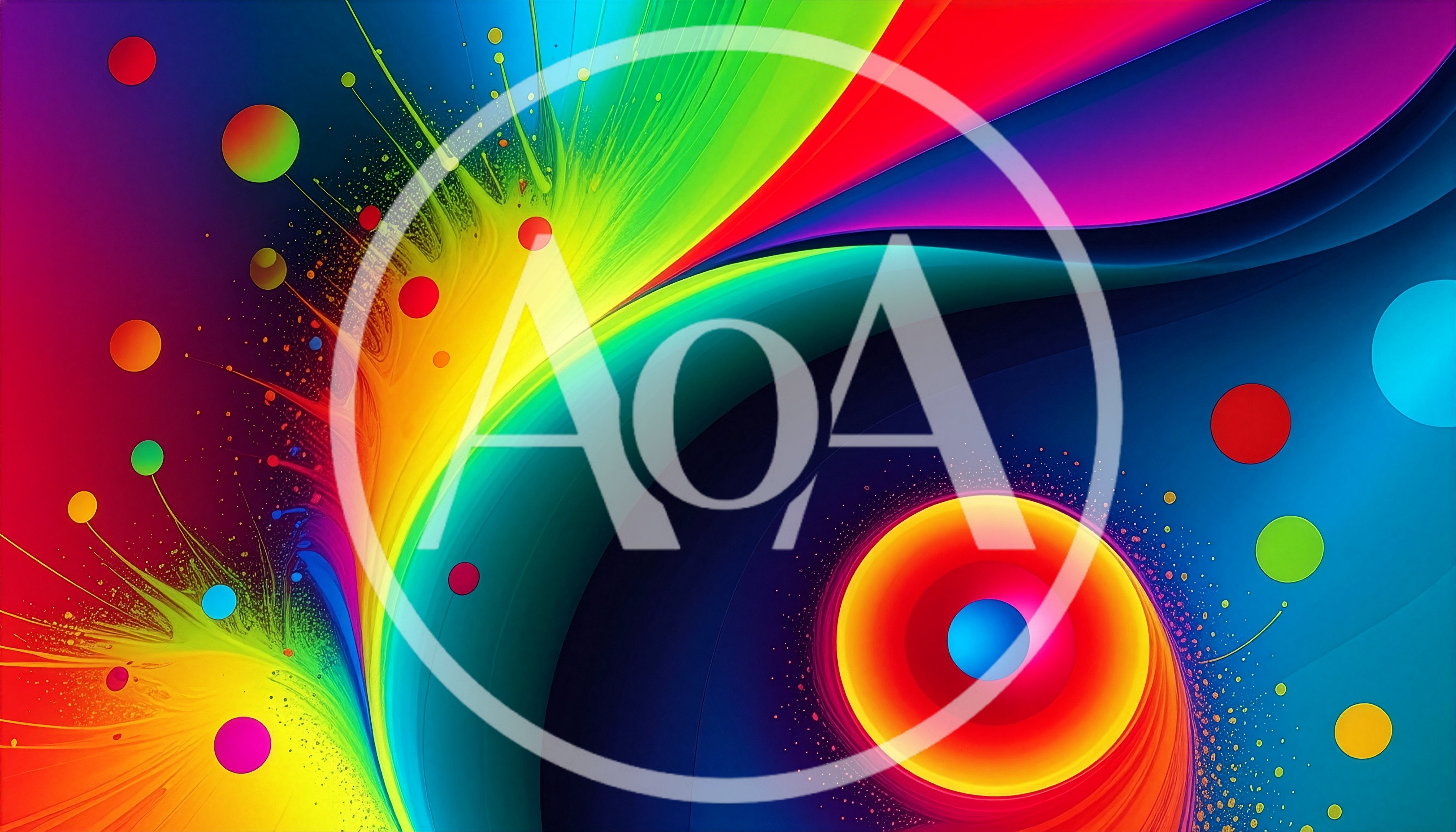 Abstract Colorful Swirls With Floating Spheres
