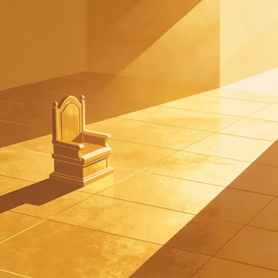 Golden Throne Sitting In A Sunlit Empty Hall