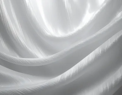 Abstract White Silk Fabric Draped In Soft Waves