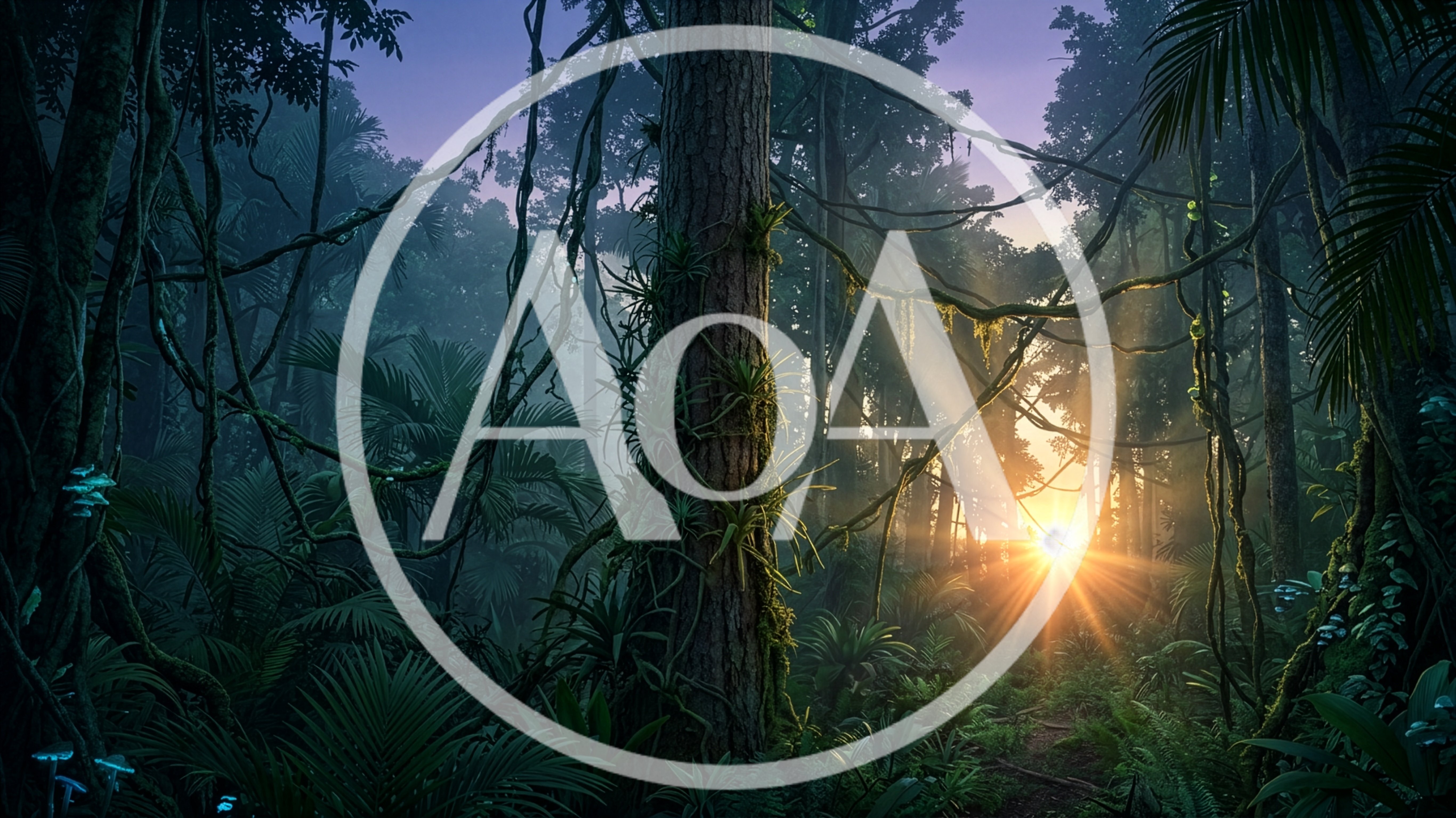 Sunlight Piercing Through Dense Tropical Rainforest Canopy