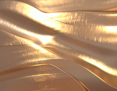 Abstract Golden Silk Fabric Waves Background