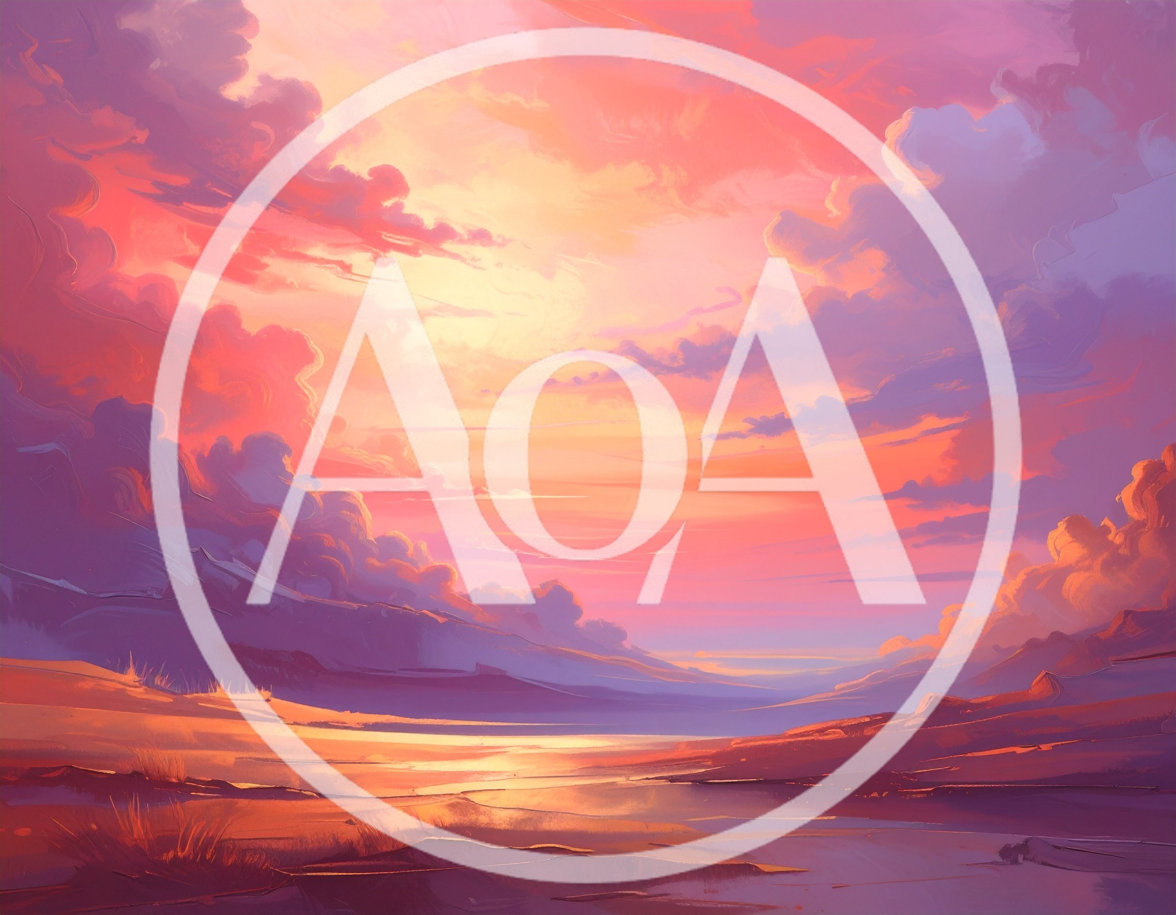 Vibrant Sunset Over A Serene Desert Landscape