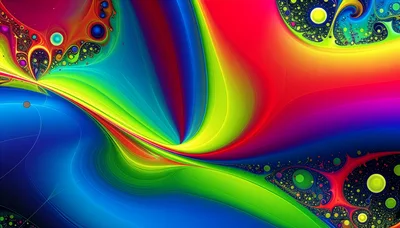 Abstract Rainbow Fractal Wave Background