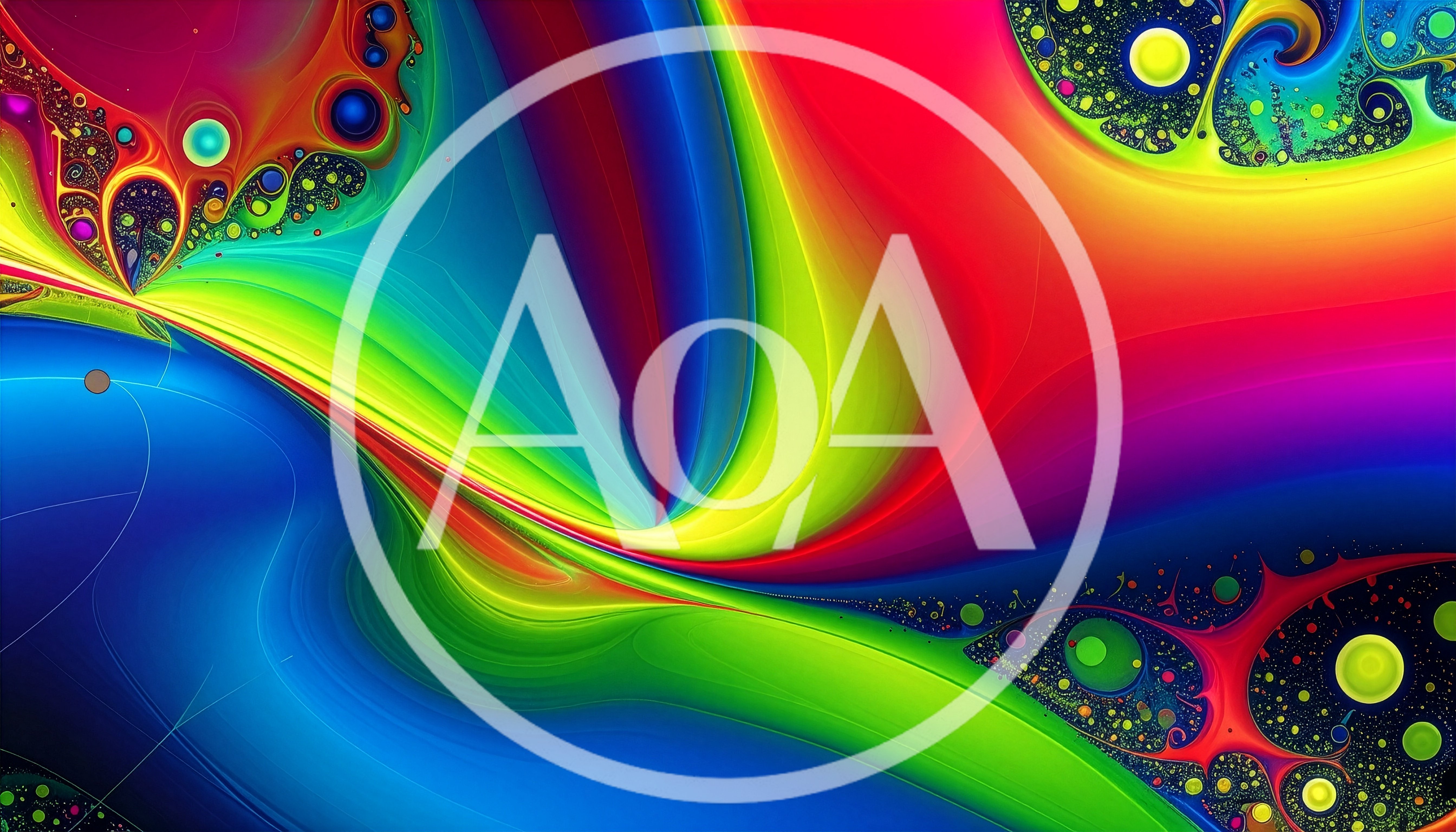 Abstract Rainbow Fractal Wave Background