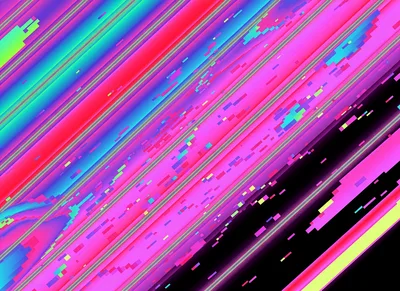 Abstract Digital Glitch Background With Diagonal Colorful Streaks