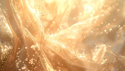 Golden Fabric Drapes With Delicate Dried Flowers