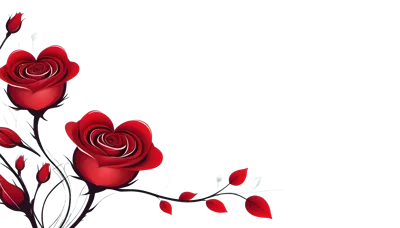 Heart Shaped Red Roses Illustration