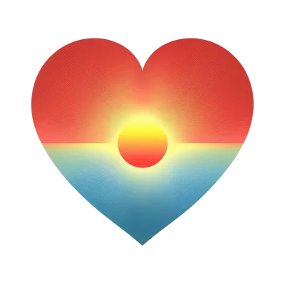 Heart Shaped Sunset Over The Ocean Graphic