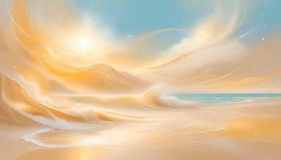 Abstract Golden Ocean Waves At Sunset