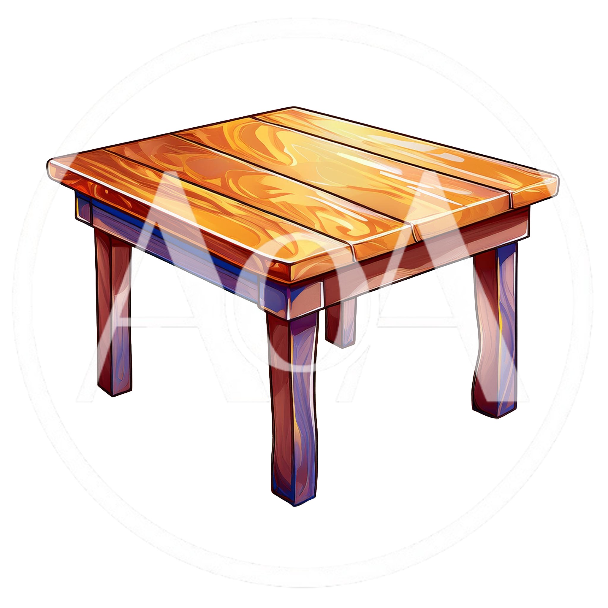 Wooden Table With Natural Grain Texture