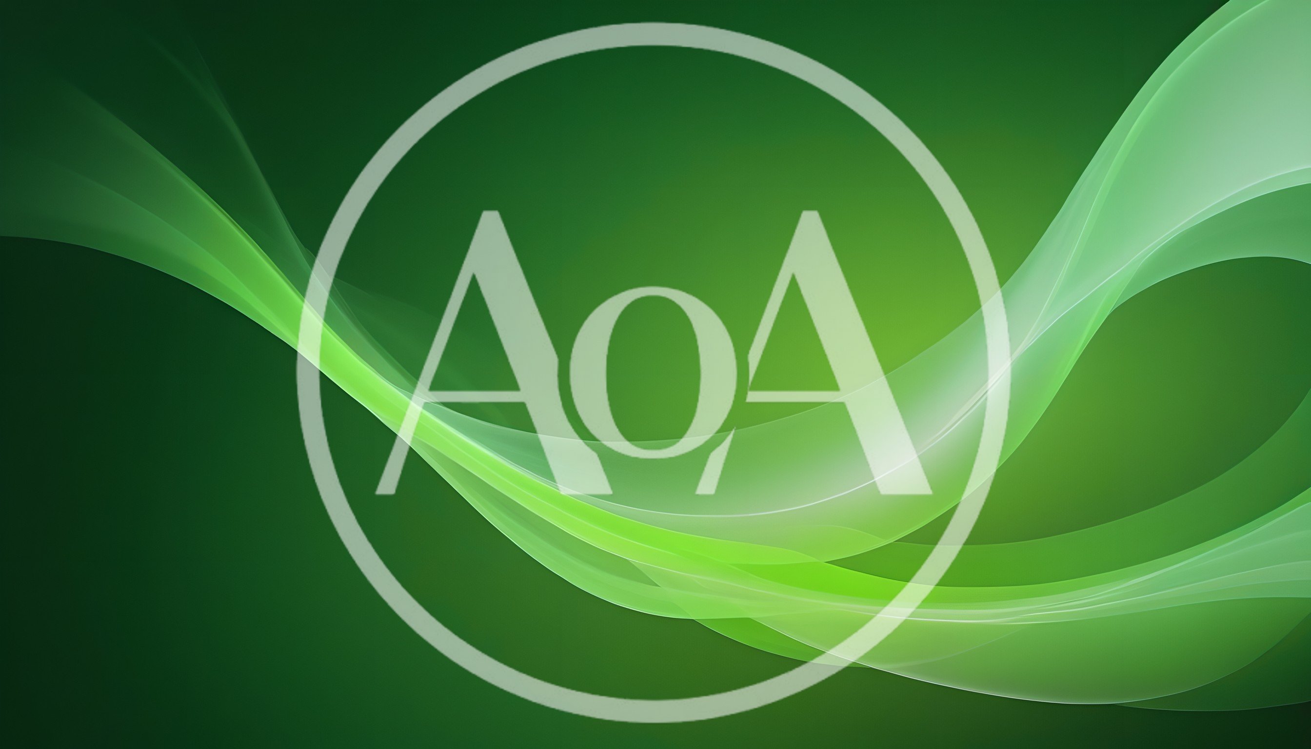 Abstract Green Flowing Waves Background