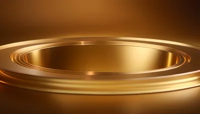 Golden Circular Podium Display Platform
