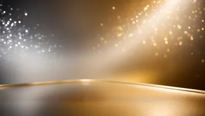 Golden Podium With Abstract Bokeh Light Background