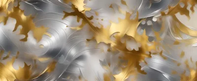 Abstract Gold And Silver Metallic Fluid Texture