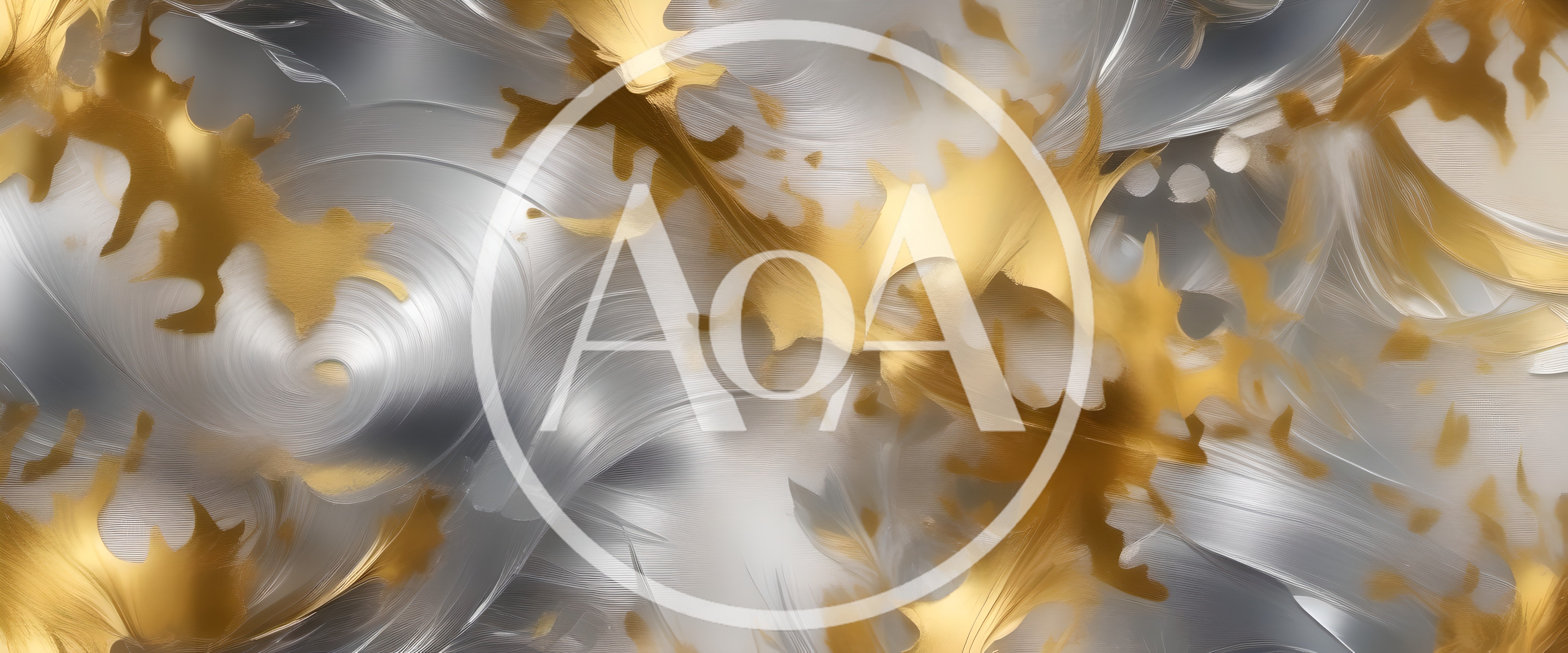 Abstract Gold And Silver Metallic Fluid Texture