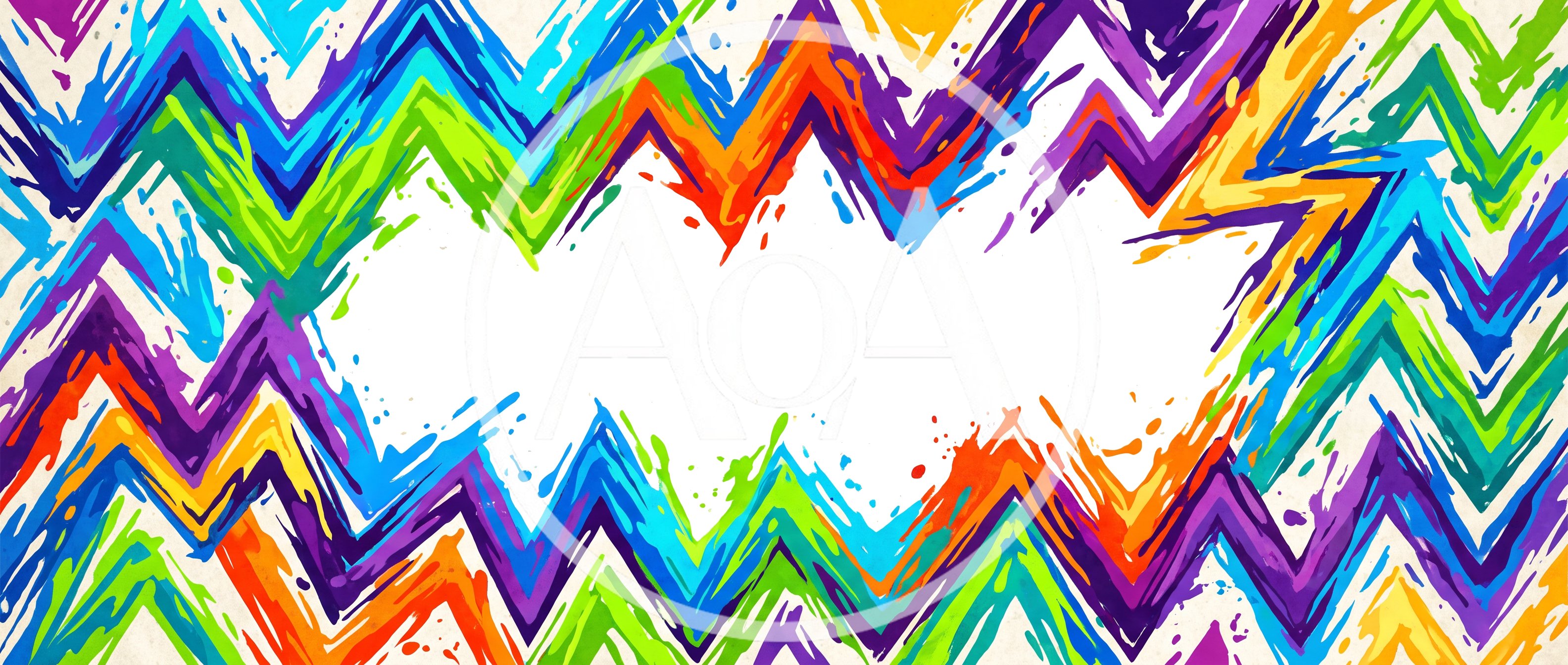 Abstract Colorful Zigzag Paint Splatter Background