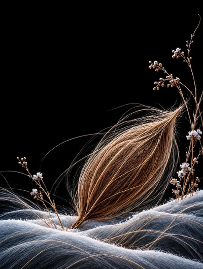 Macro View Of A Seed Pod On Frosty Ground