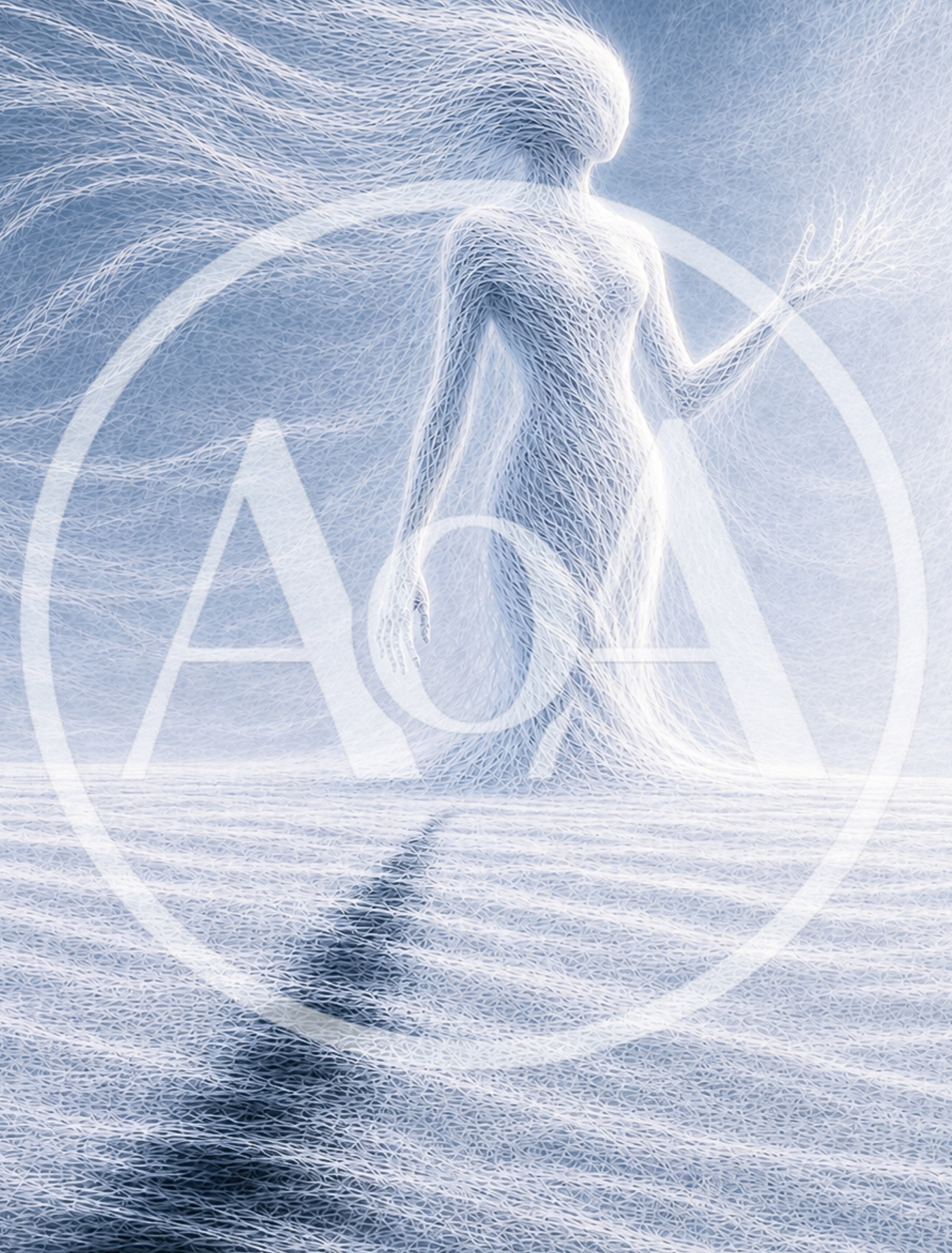 Ethereal Spirit Figure Formed From Intricate White Lines