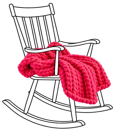Rocking Chair With A Chunky Knit Blanket