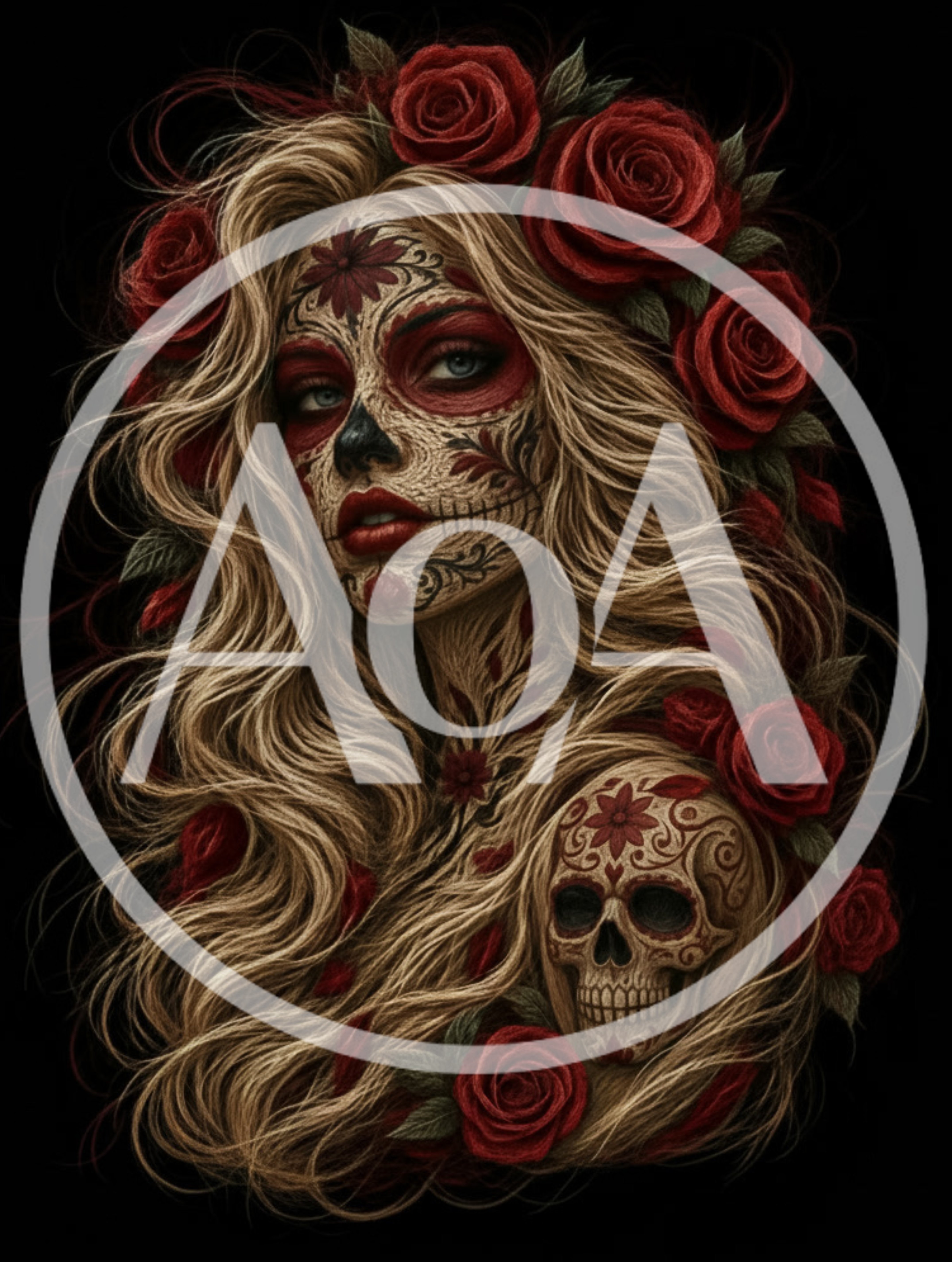 Day Of The Dead Woman With Sugar Skull Art