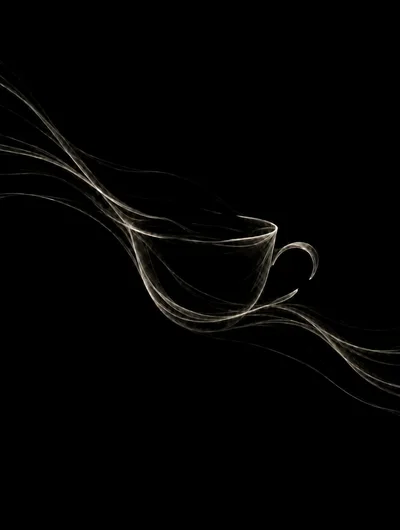 Abstract Smoke Art Shaped Like A Coffee Cup