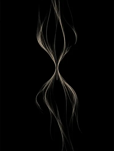 Abstract Light Trails Forming An Hourglass Shape