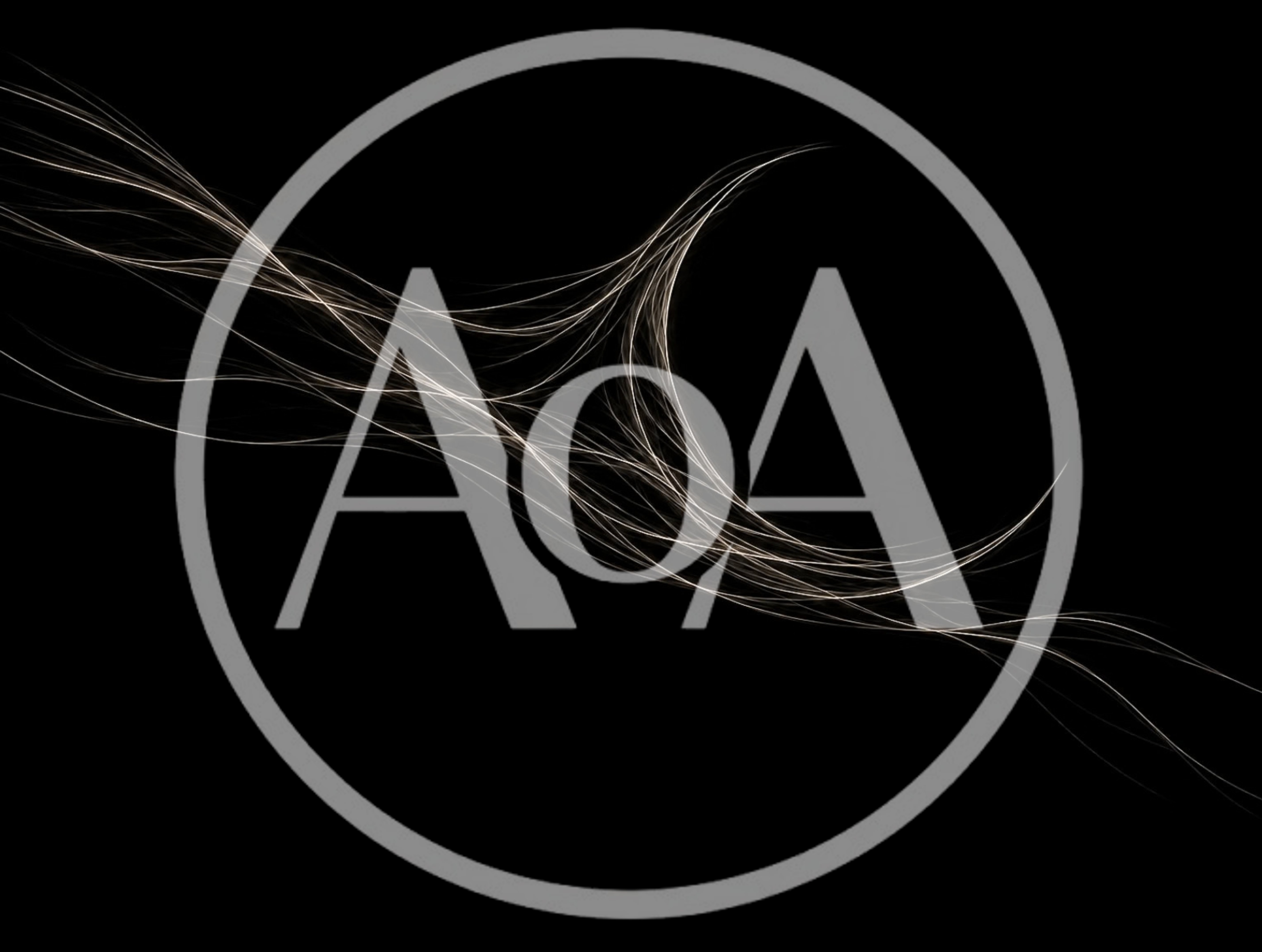 Abstract Light Trails Flowing On Black Background
