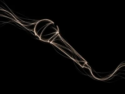 Abstract Light Painting Of A Microphone