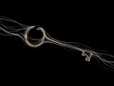 Abstract Smoke Key Illustration On Black Background